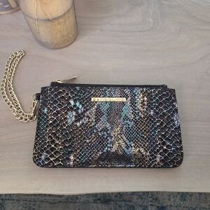 Elegant Multicolor Snake Print Clutch